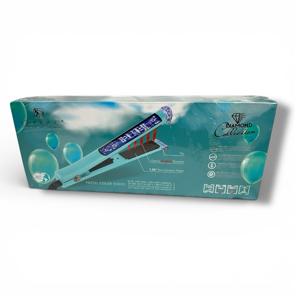 Platinum Genius Heating Element Tiffany Blue 1.25" Flat Iron MSRP $385 - Picture 4 of 7